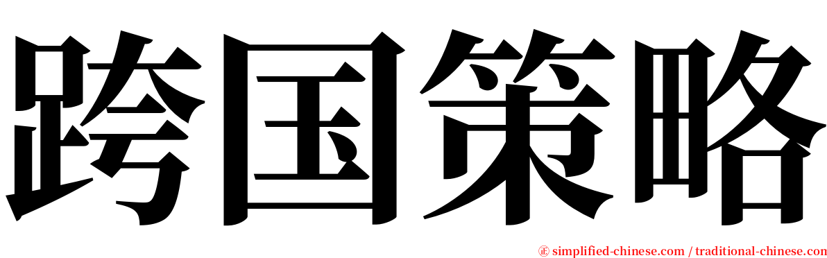 跨国策略 serif font