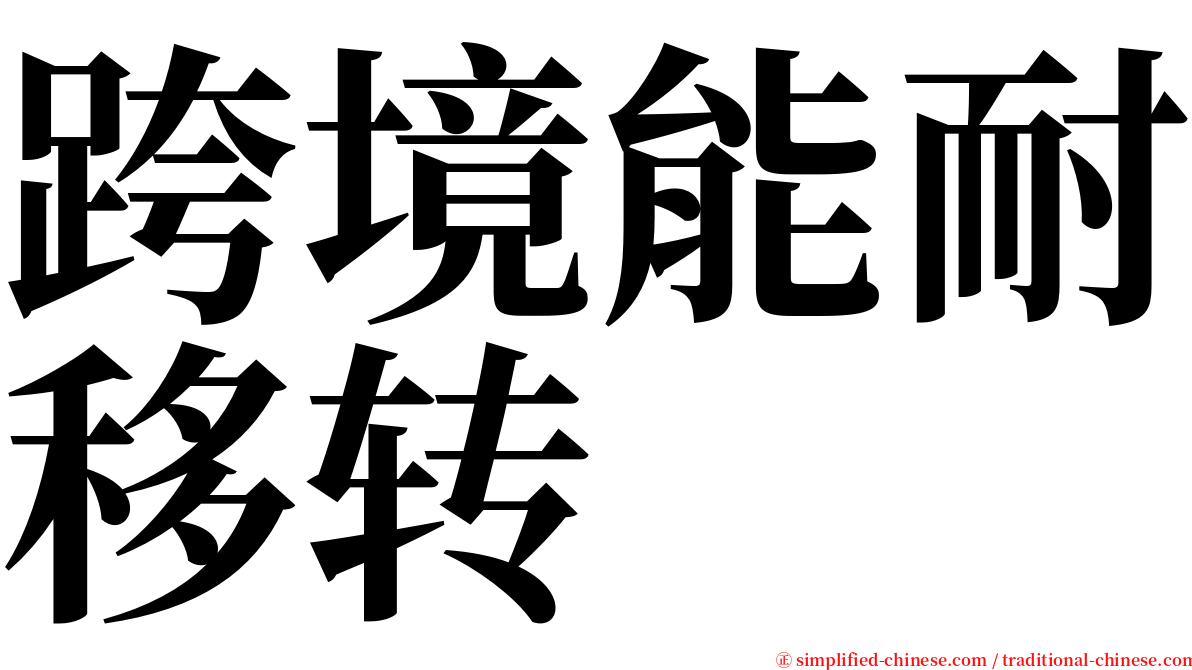 跨境能耐移转 serif font