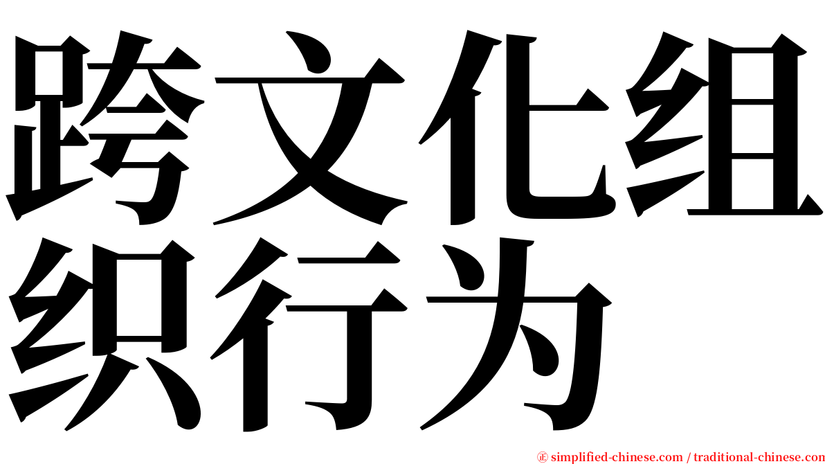 跨文化组织行为 serif font