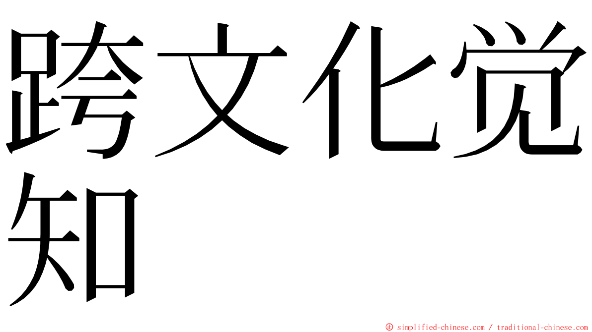 跨文化觉知 ming font