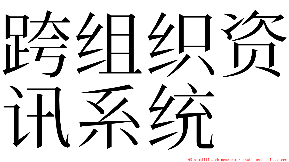 跨组织资讯系统 ming font