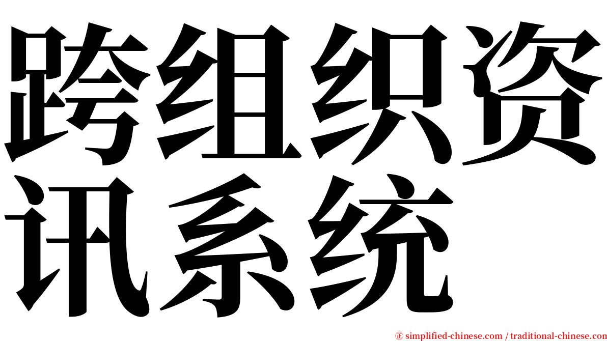 跨组织资讯系统 serif font