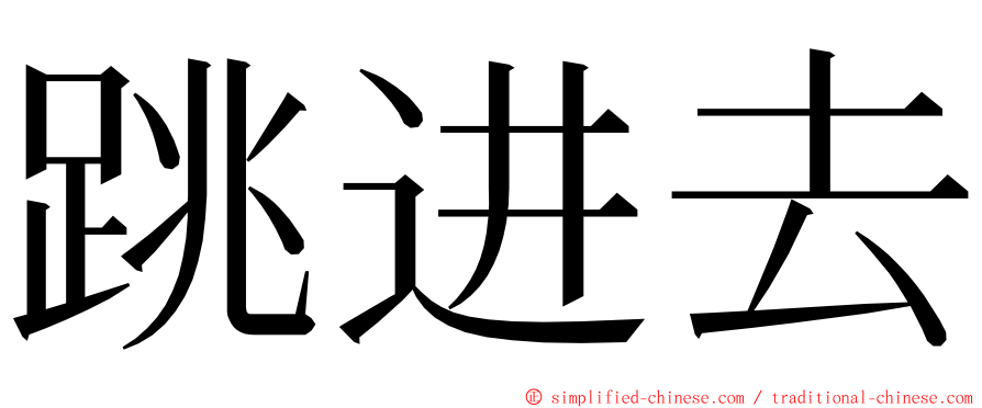 跳进去 ming font