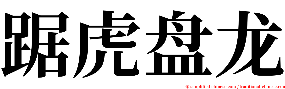 踞虎盘龙 serif font