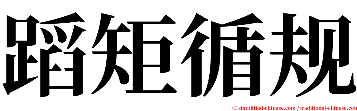 蹈矩循规 serif font