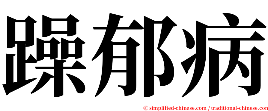 躁郁病 serif font