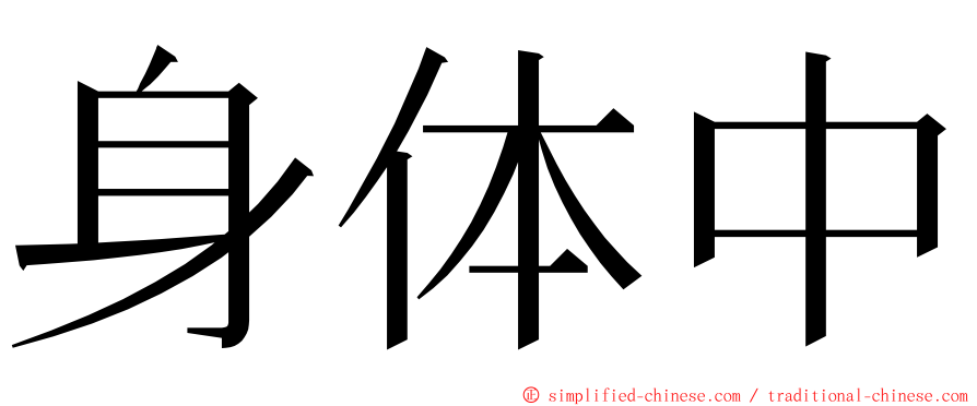 身体中 ming font