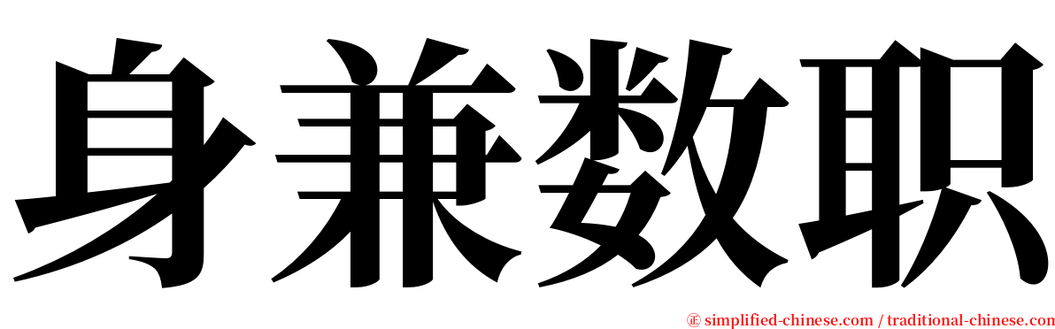 身兼数职 serif font