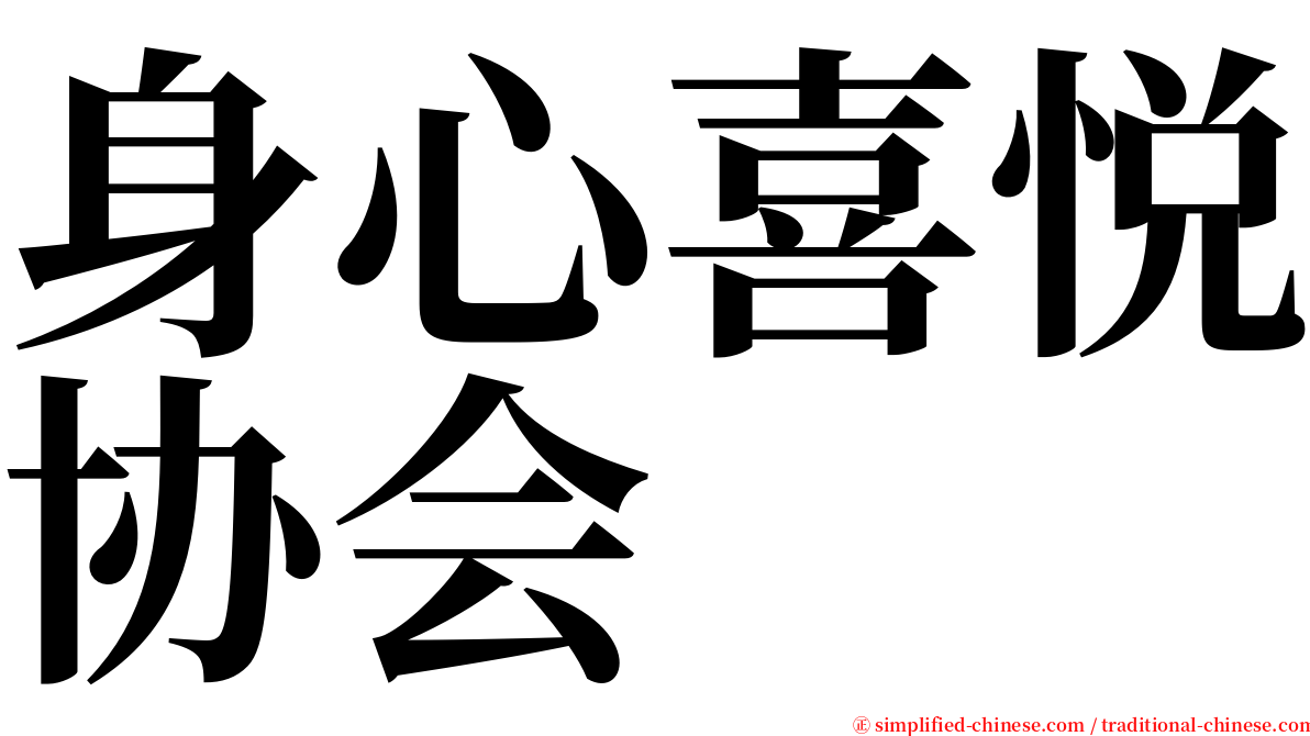 身心喜悦协会 serif font