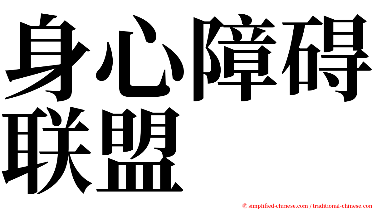 身心障碍联盟 serif font