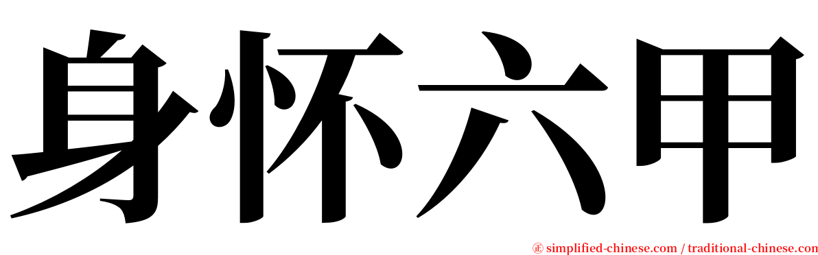 身怀六甲 serif font