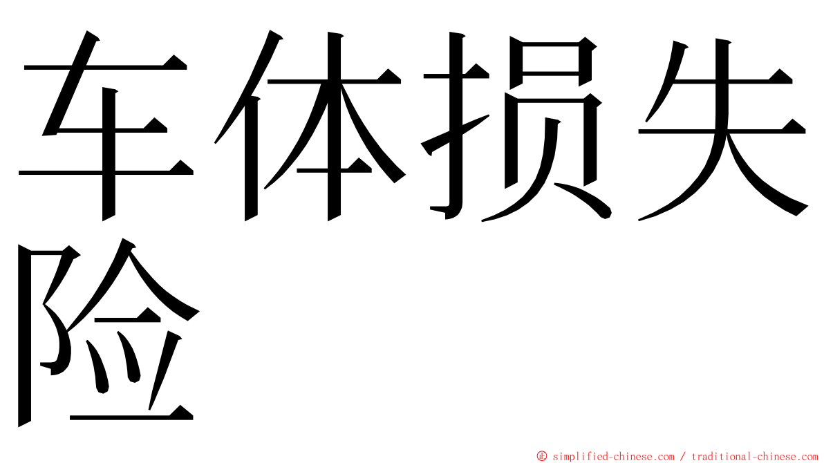 车体损失险 ming font