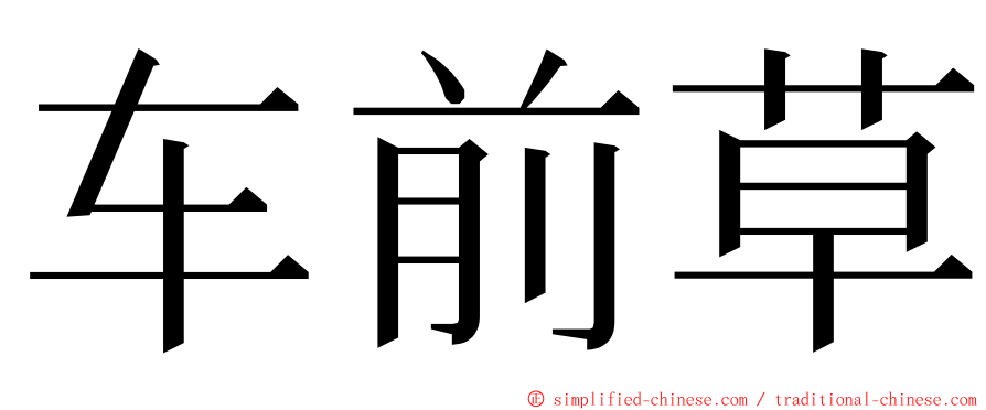 车前草 ming font