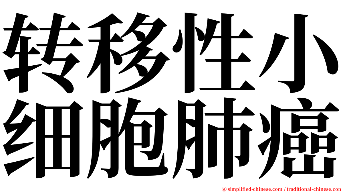 转移性小细胞肺癌 serif font