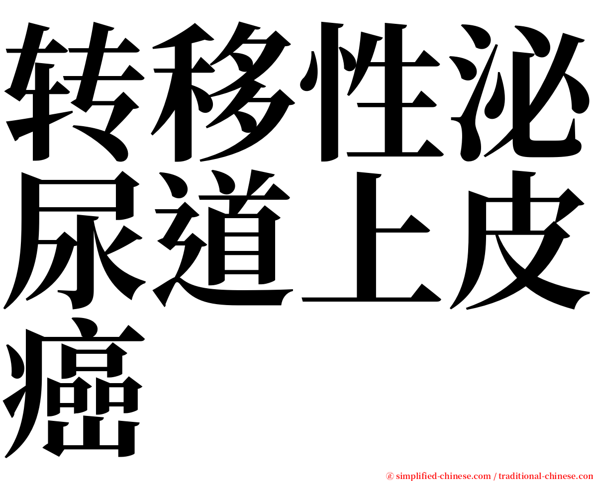 转移性泌尿道上皮癌 serif font