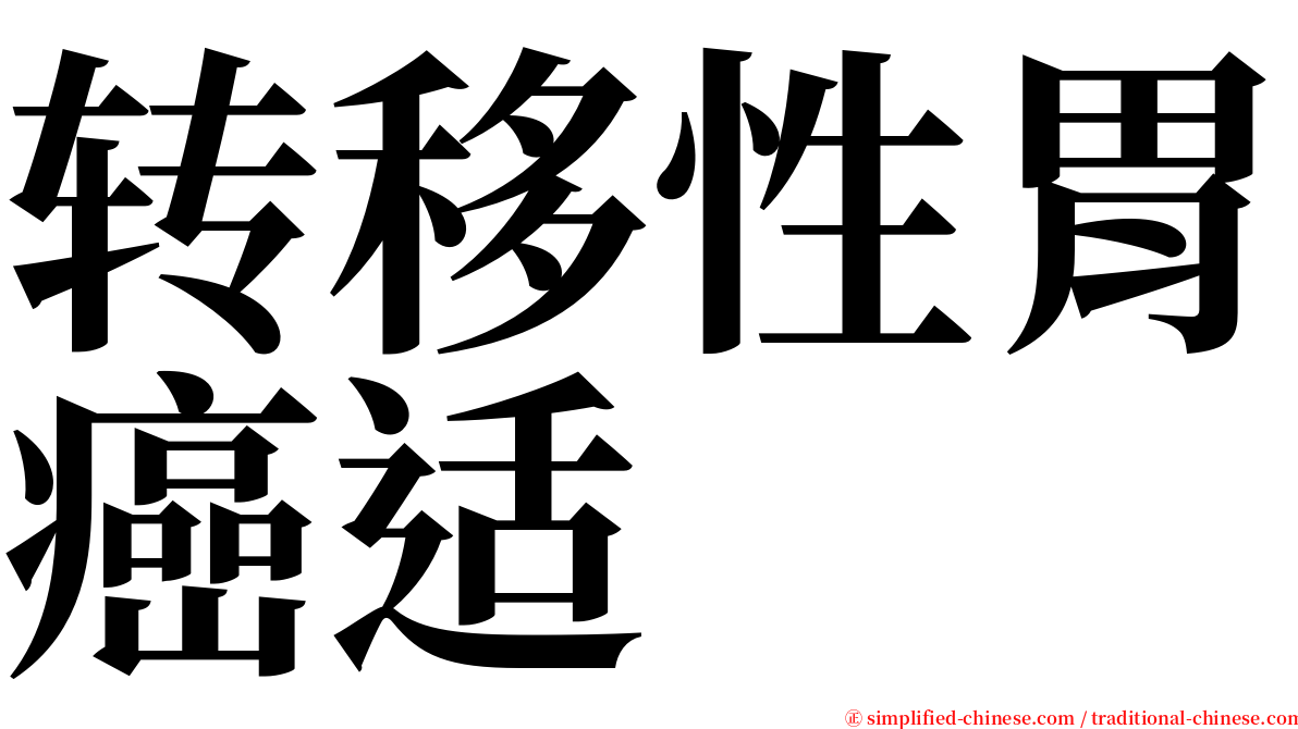 转移性胃癌适 serif font