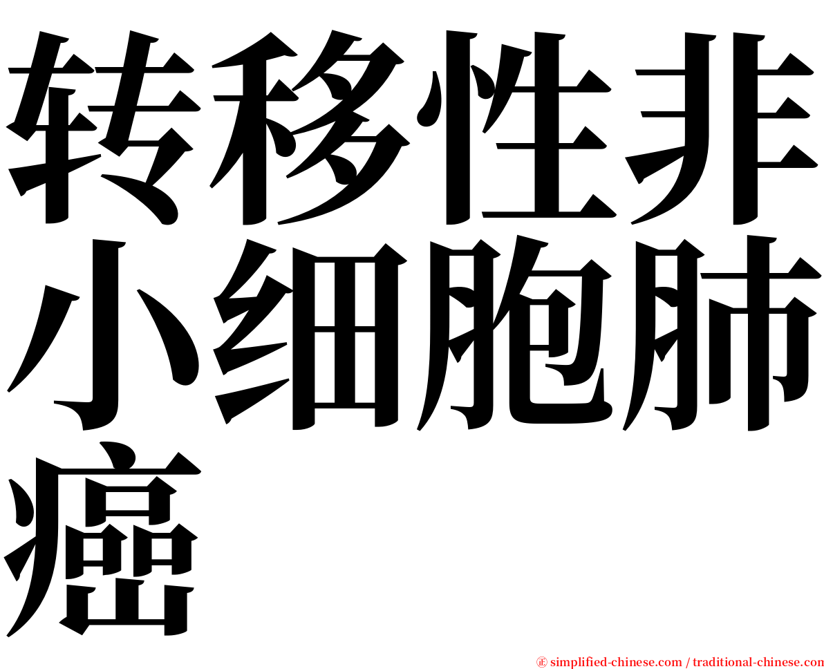 转移性非小细胞肺癌 serif font