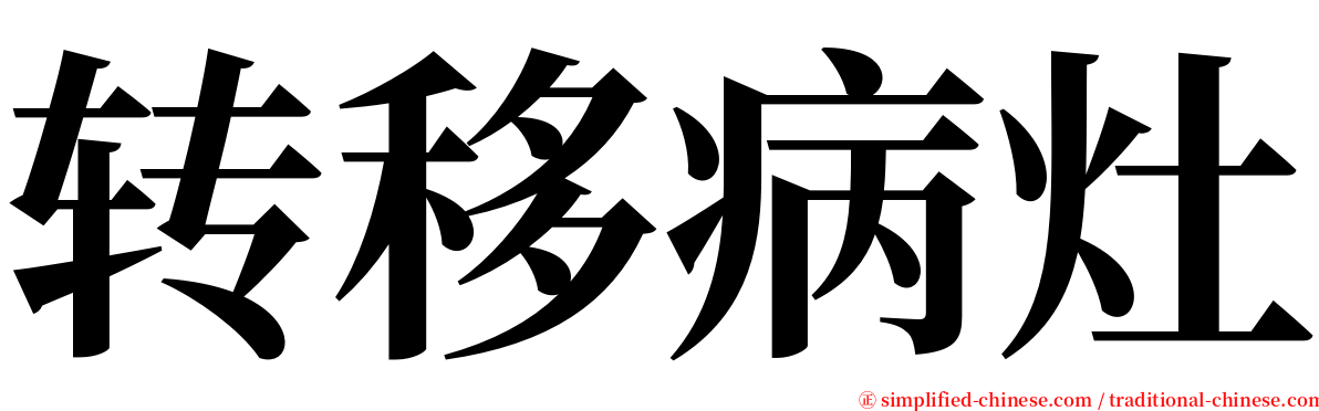 转移病灶 serif font