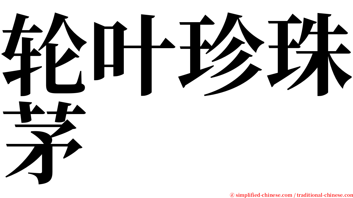 轮叶珍珠茅 serif font