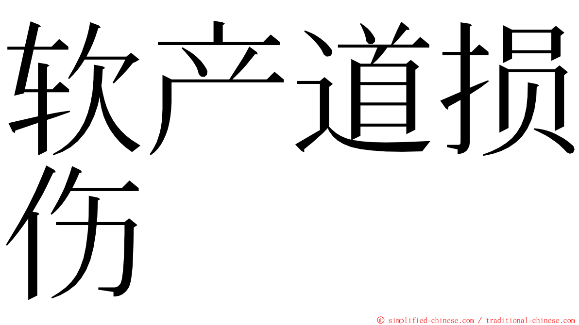 软产道损伤 ming font