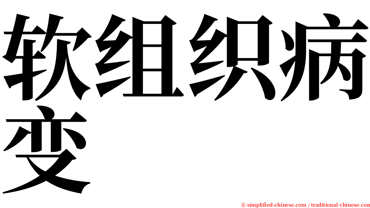 软组织病变 serif font