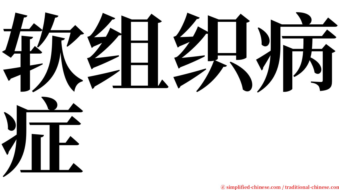 软组织病症 serif font