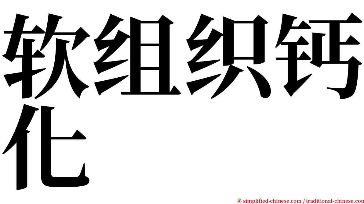 软组织钙化 serif font