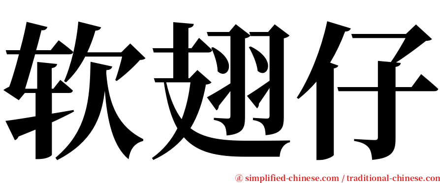 软翅仔 serif font
