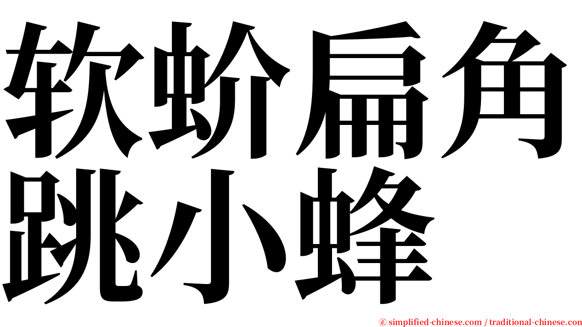 软蚧扁角跳小蜂 serif font