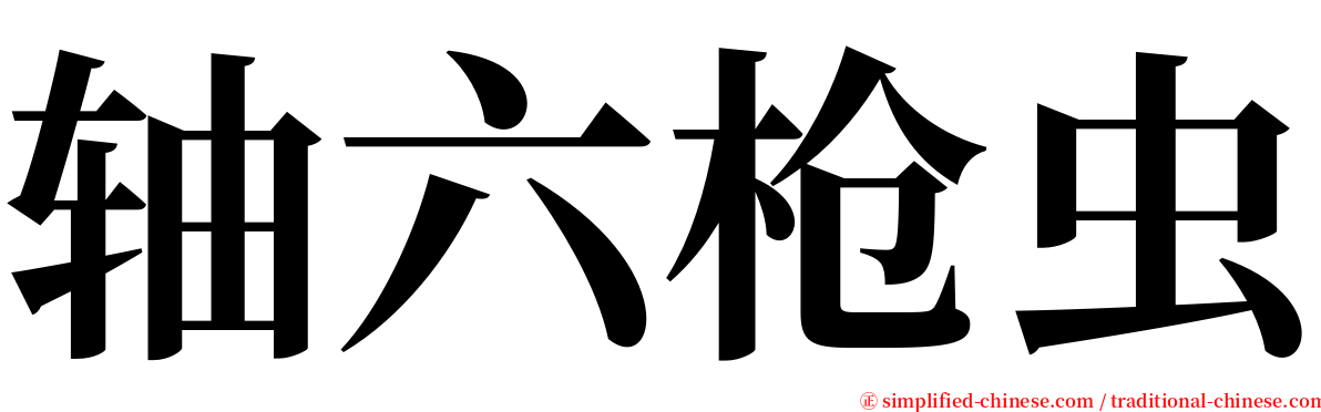 轴六枪虫 serif font