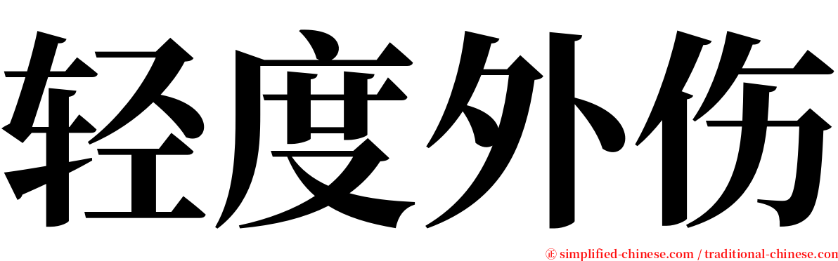 轻度外伤 serif font