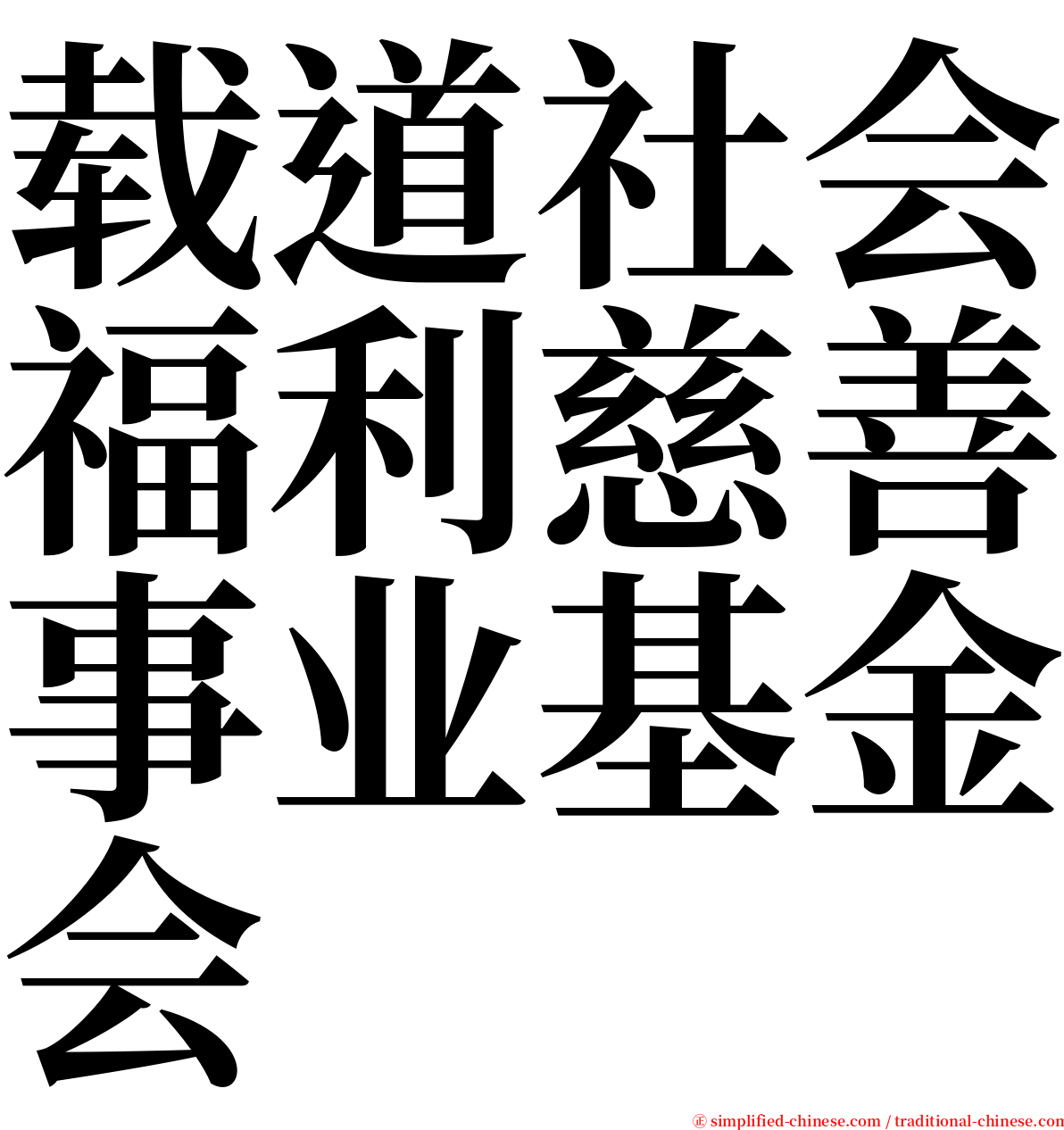 载道社会福利慈善事业基金会 serif font