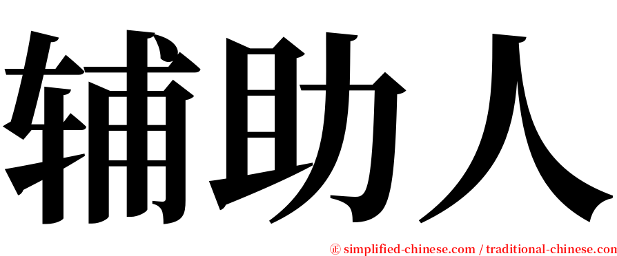 辅助人 serif font