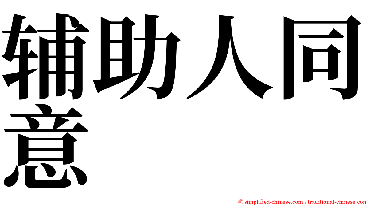 辅助人同意 serif font