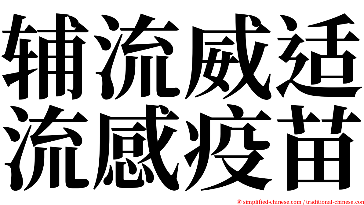 辅流威适流感疫苗 serif font