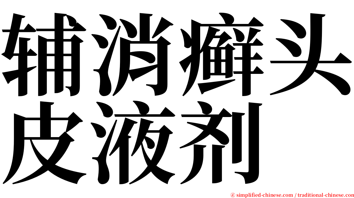 辅消癣头皮液剂 serif font