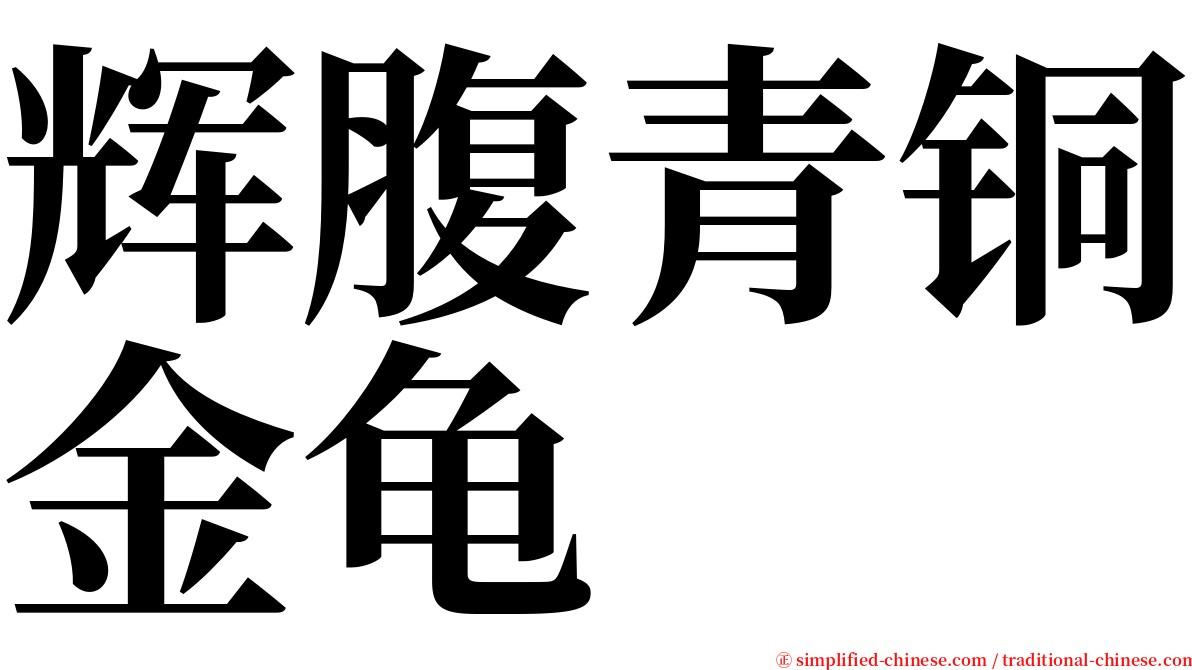 辉腹青铜金龟 serif font