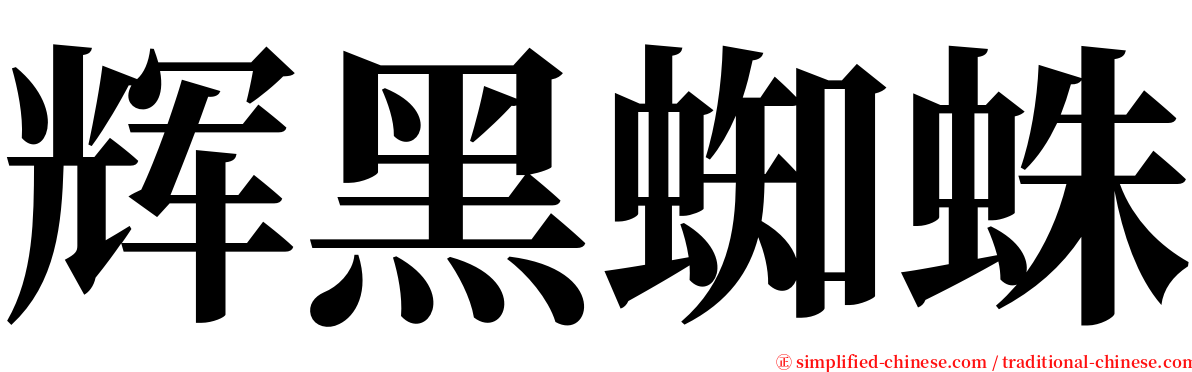 辉黑蜘蛛 serif font