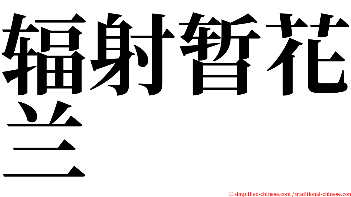 辐射暂花兰 serif font