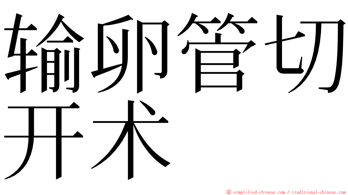 输卵管切开术 ming font