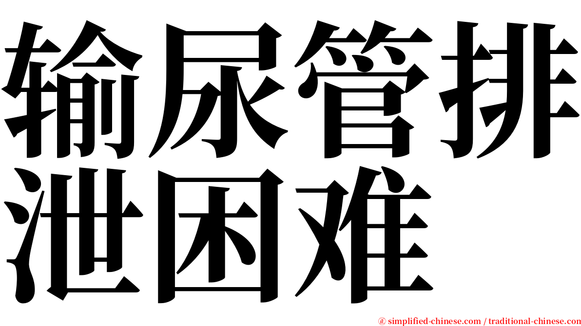 输尿管排泄困难 serif font