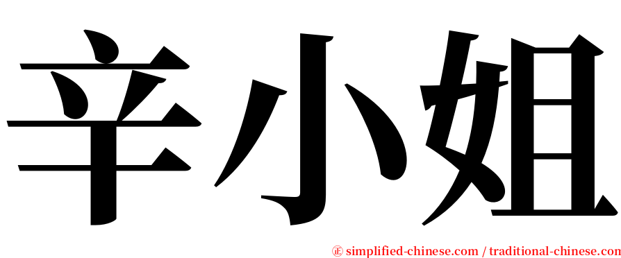 辛小姐 serif font