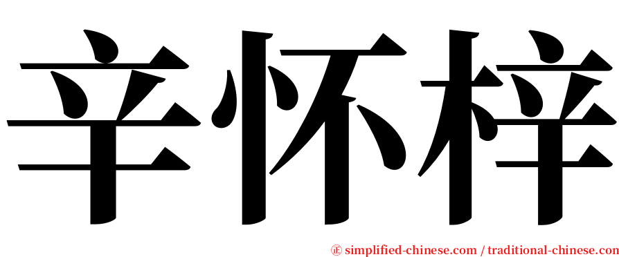 辛怀梓 serif font