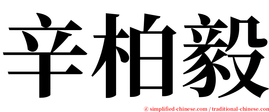 辛柏毅 serif font