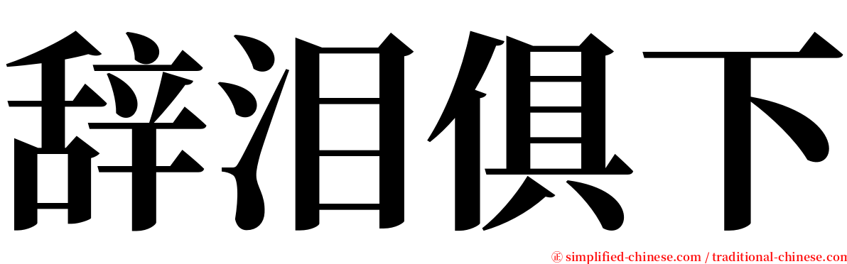 辞泪俱下 serif font