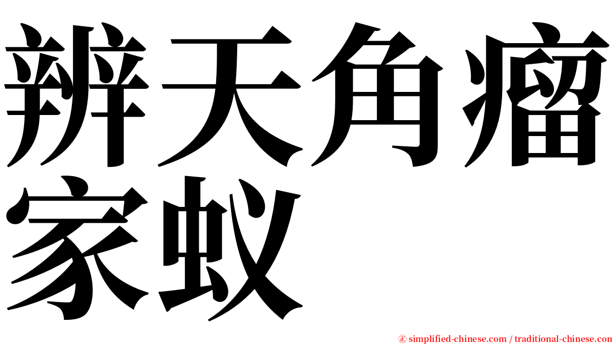 辨天角瘤家蚁 serif font