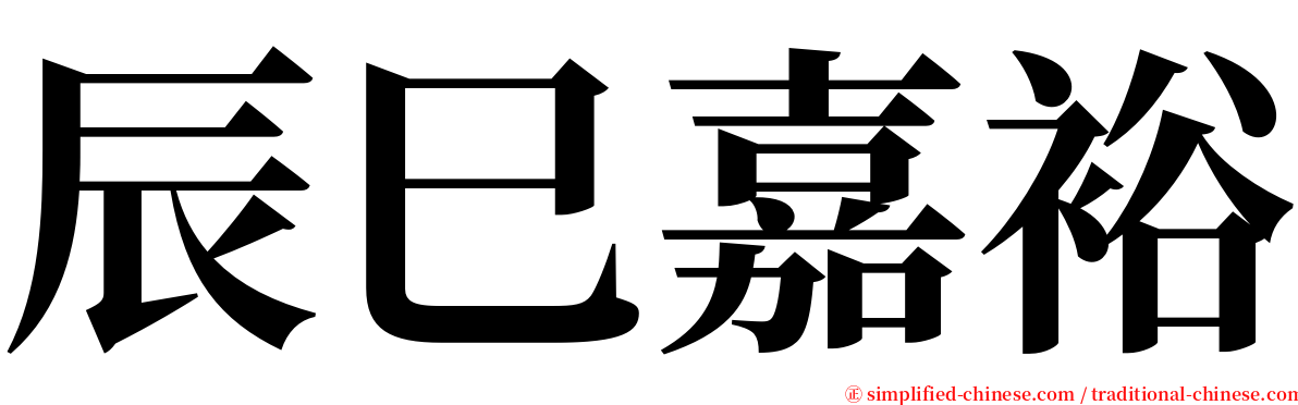 辰巳嘉裕 serif font