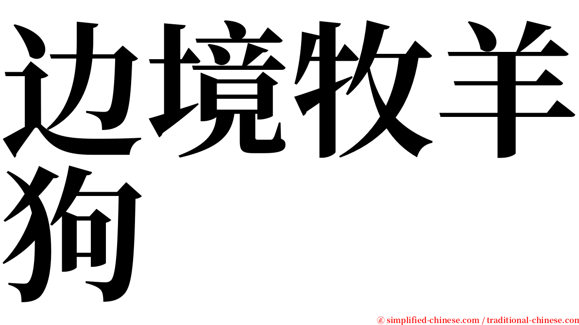 边境牧羊狗 serif font