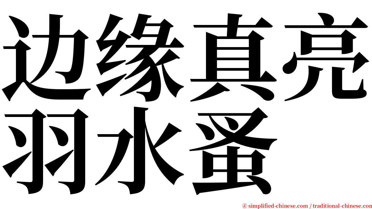 边缘真亮羽水蚤 serif font