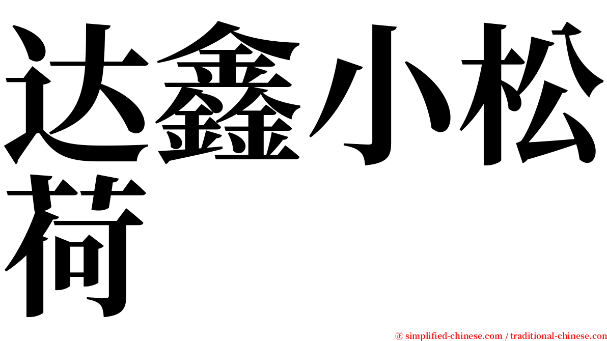 达鑫小松荷 serif font